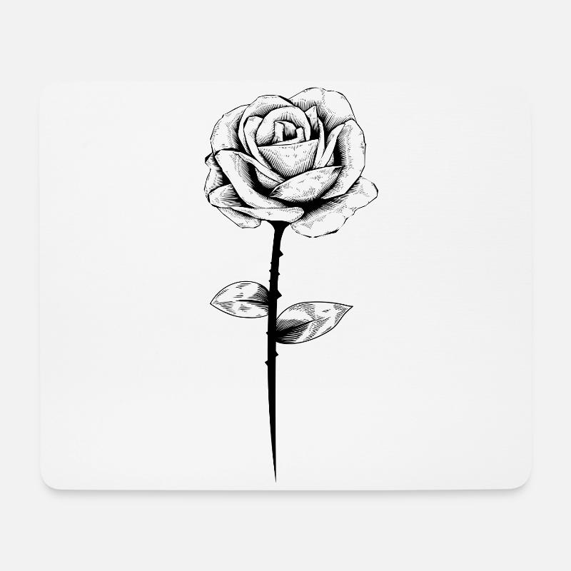 rose blume - Mousepad (Querformat) - Weiß