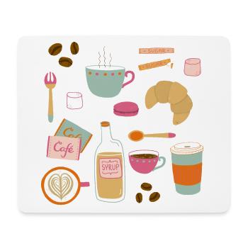 Drawing Coffee in a Cafe - Mouse Pad (horizontal) - white - Front
