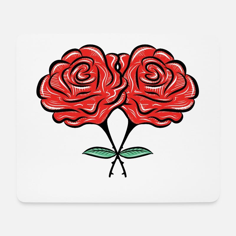 rosen blumen - Mousepad (Querformat) - Weiß