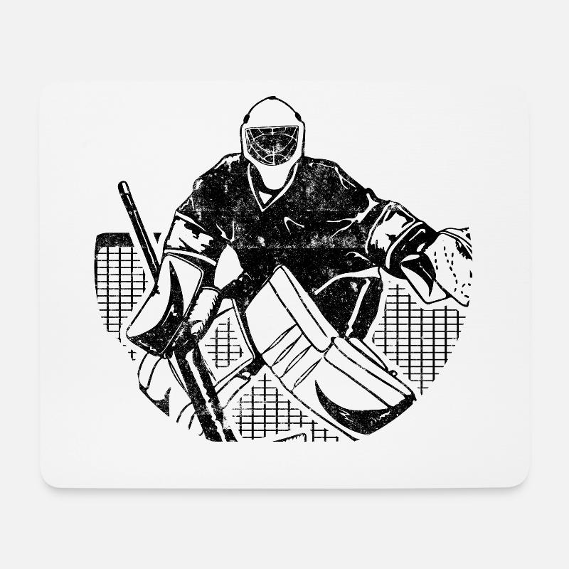 Hockey Torwart - Mousepad (Querformat) - Weiß