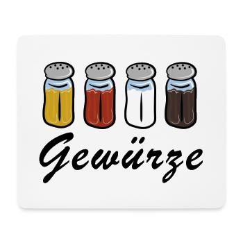 Gewürze / Salz Pfeffer Chilli Curry - Mousepad (Querformat) - Weiß - Vorne