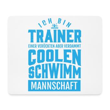 Schwimmen – Shirt Trainer Wassersport Geschenk - Mousepad (Querformat) - Weiß - Vorne