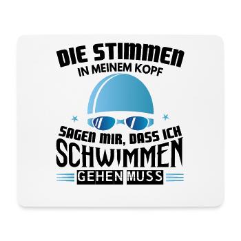 Schwimm - Shirt Tauchen Sport Pool Wasser Geschenk - Mousepad (Querformat) - Weiß - Vorne