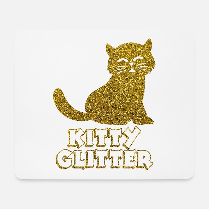 Glitzer Golden Katze Funkel Kitty Glitter - Mousepad (Querformat) - Weiß