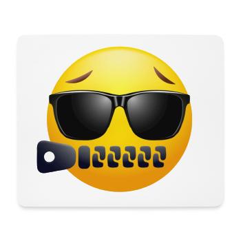EMOJI with zipper and Glasses cool design - Mouse Pad (horizontal) - white - Front