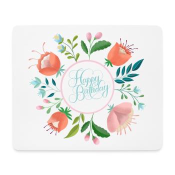 Joyeux anniversaire - Tapis de souris (format paysage) - blanc - Devant
