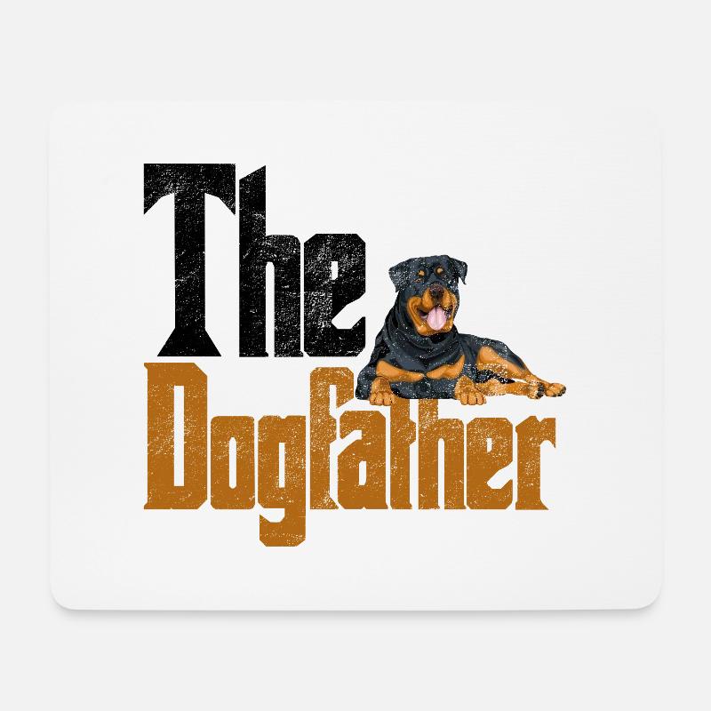 Hund Rottweiler Vater Dogfather Pate Tierliebe - Mousepad (Querformat) - Weiß