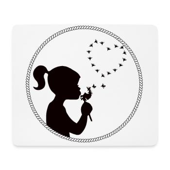 mädchen pusteblume herz - Mousepad (Querformat) - Weiß - Vorne