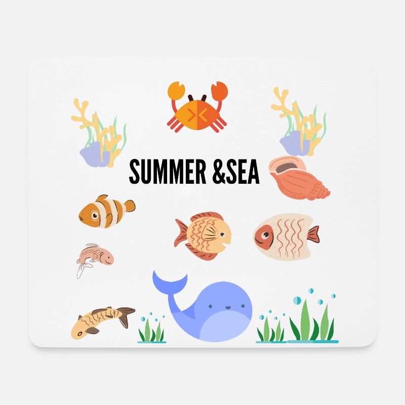 SOMMER & MEER - Mousepad (Querformat) - Weiß