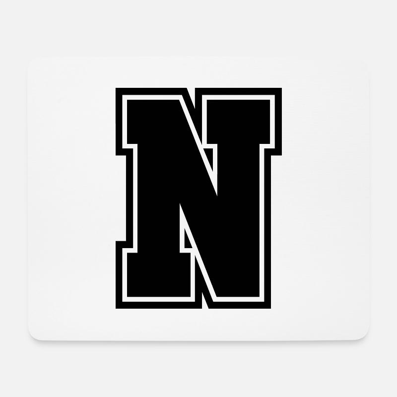 Buchstabe N - Mousepad (Querformat) - Weiß