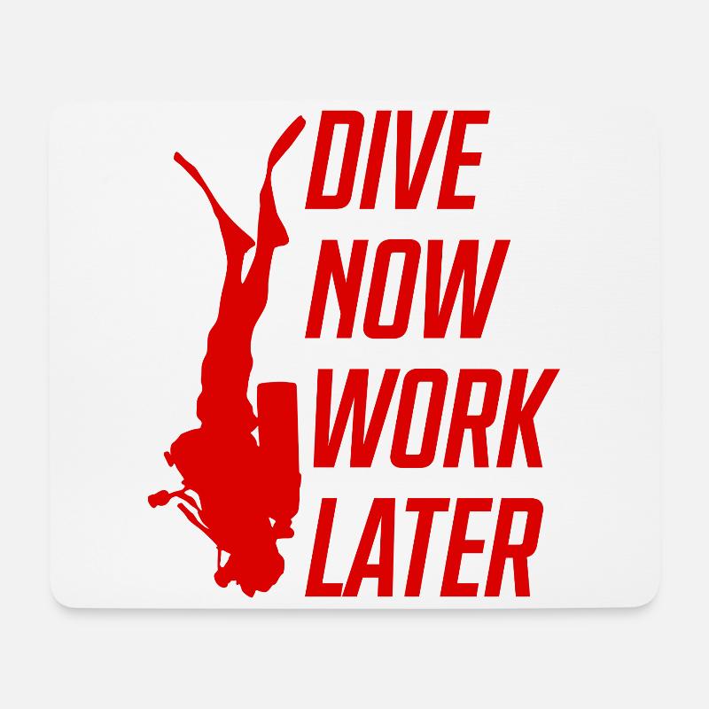 Dive now Tauchen Lustig - Mousepad (Querformat) - Weiß