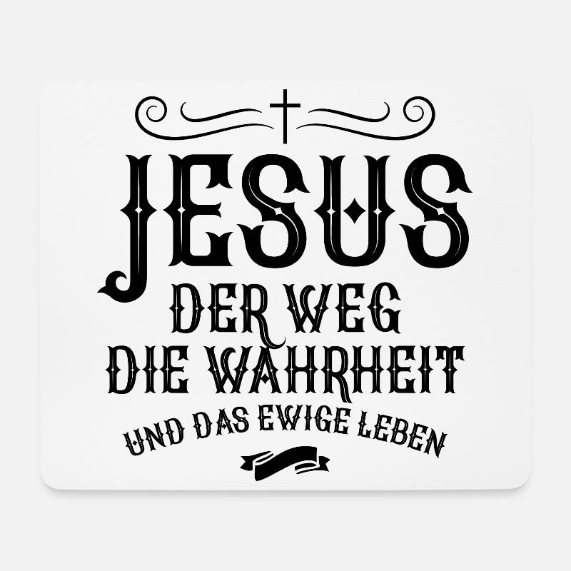 Jesus Christus Weg Wahrheit - Mousepad (Querformat) - Weiß