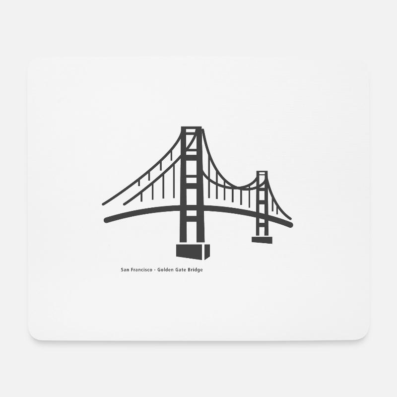 San Francisco Golden Gate Bridge Icon - Mousepad (Querformat) - Weiß