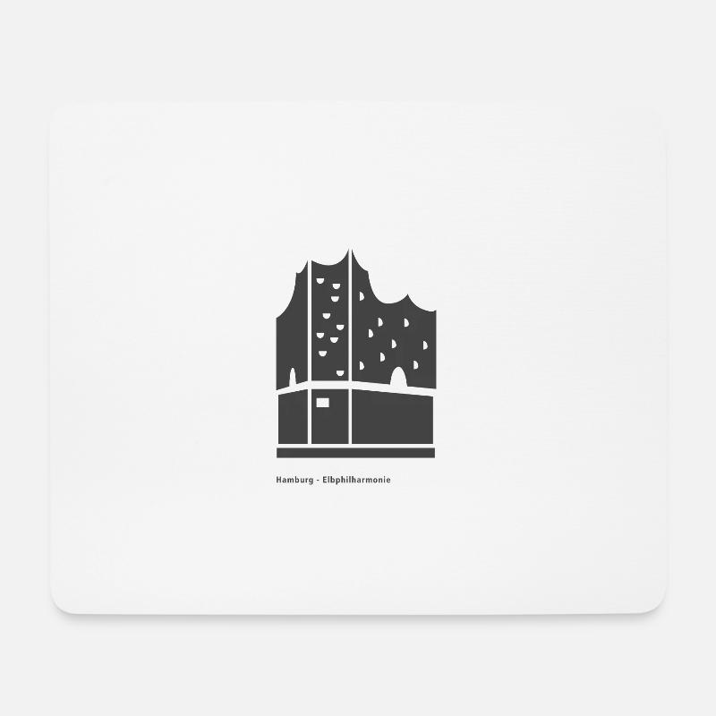 Hamburg Elbphilharmonie Icon - Mousepad (Querformat) - Weiß