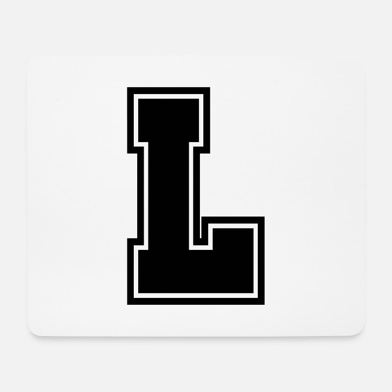 Buchstabe L - Mousepad (Querformat) - Weiß