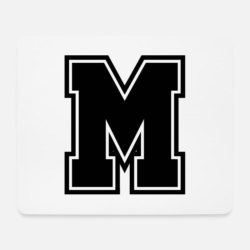 Letter M - Mouse Pad (horizontal) - white