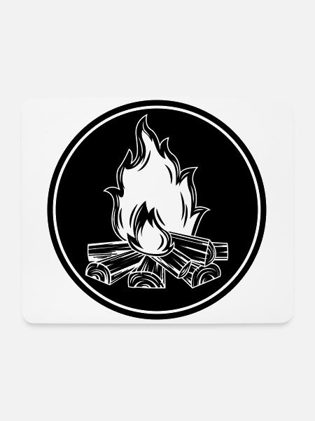 lagerfeuer flamme symbol feuer - Mousepad (Querformat) - Weiß