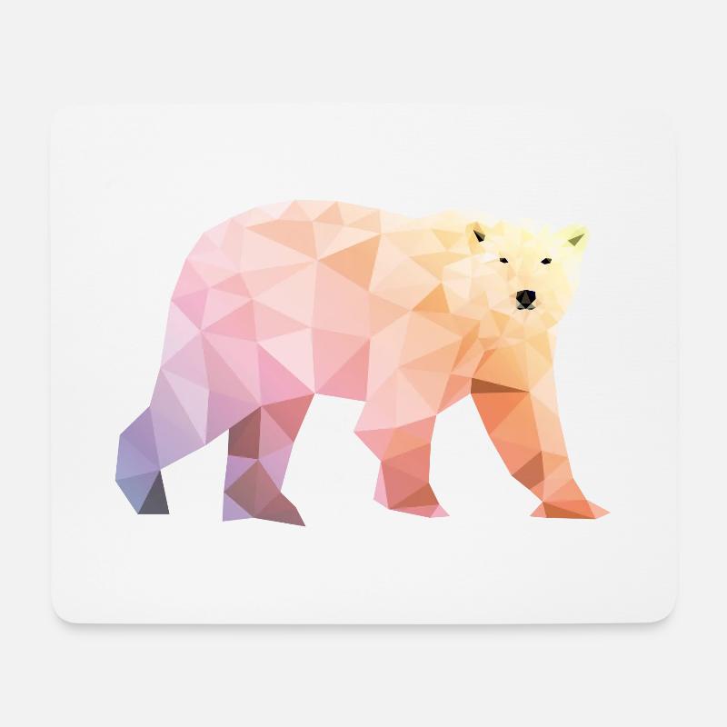 eisbär polygon bunt polar bär - Mousepad (Querformat) - Weiß