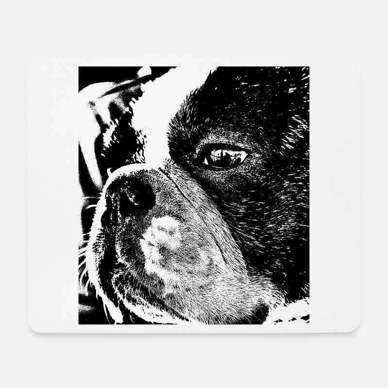 Französische Bulldogge - Mousepad (Querformat) - Weiß