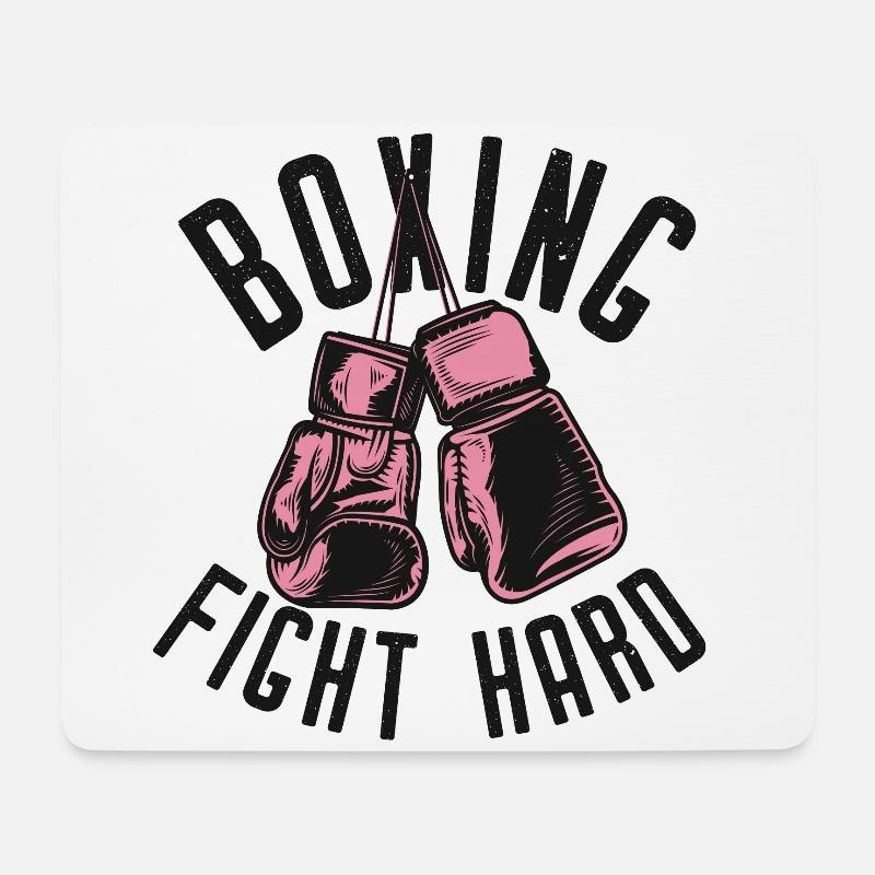 boxing fight hard - Mousepad (Querformat) - Weiß