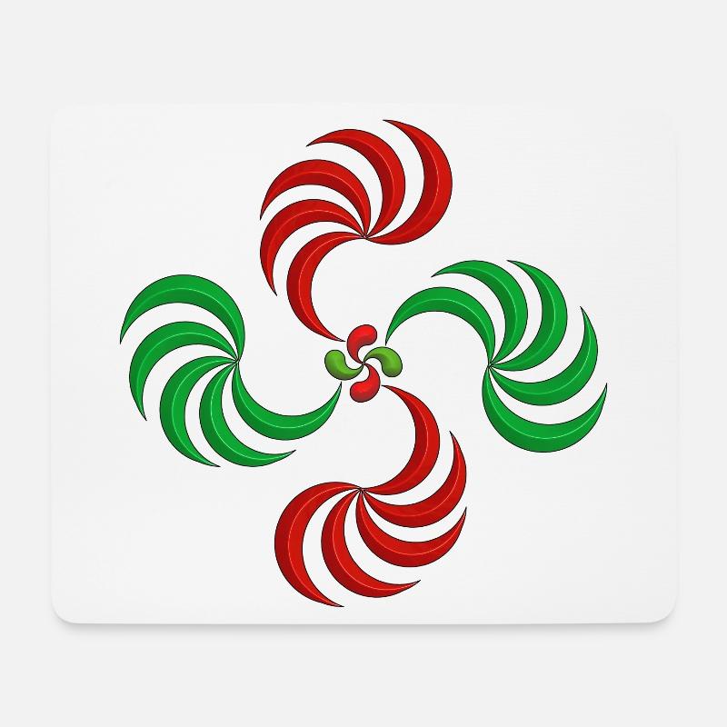 Red and Green Basque Cross - Mouse Pad (horizontal) - white