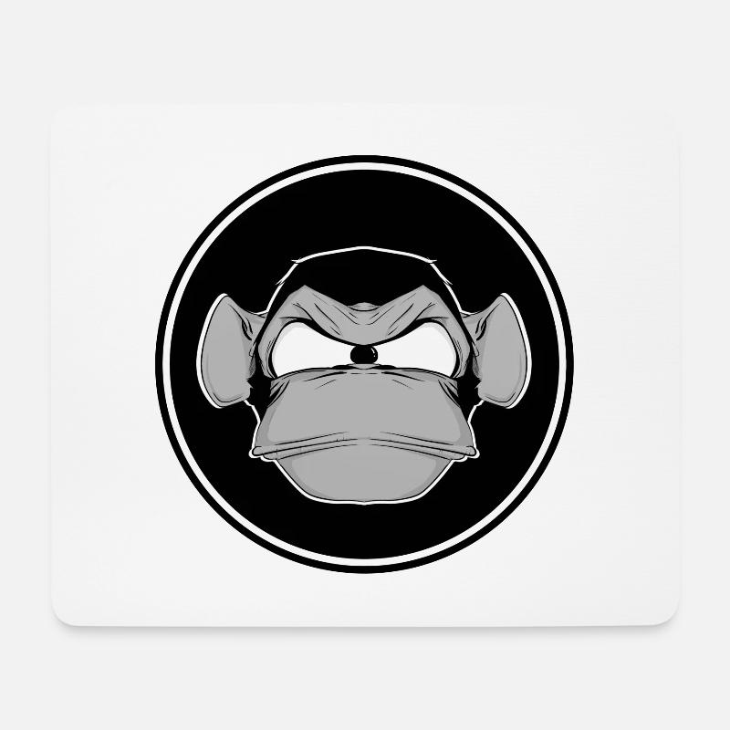 Schimpanse Affe lustig Comic Comicstyle Gaming - Mousepad (Querformat) - Weiß