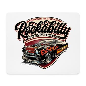 Rockabilly Hotrod Speed Flames - neg - Tapis de souris (format paysage) - blanc - Devant