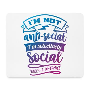 Antisocial - Selective social - col - Mouse Pad (horizontal) - white - Front