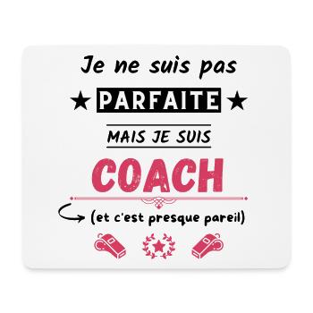 Je ne suis pas parfaite mais je suis coach - Tapis de souris (format paysage) - blanc - Devant