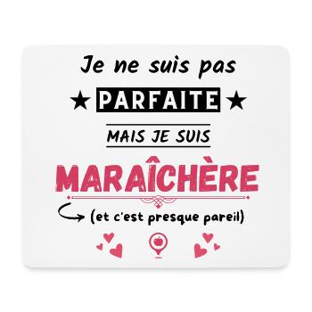 Je ne suis pas parfaite mais je suis Maraîchère - Tapis de souris (format paysage) - blanc - Devant