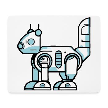 Cyber Roboter Eichhörnchen - Mousepad (Querformat) - Weiß - Vorne
