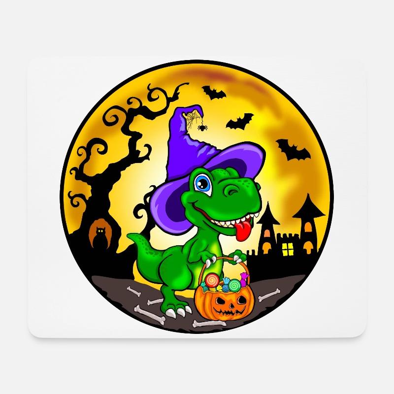 T-Rex Halloween - Dinosaurier Halloween - Mousepad (Querformat) - Weiß