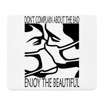 Le mauvais - le beau - masques (design noir) - Tapis de souris (format paysage) - blanc - Devant