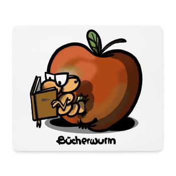 Bücherwurm - Mousepad (Querformat) - Weiß - Vorne