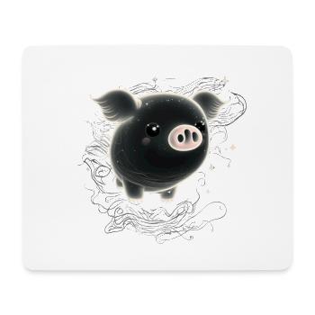 ghost pig black - Mouse Pad (horizontal) - white - Front