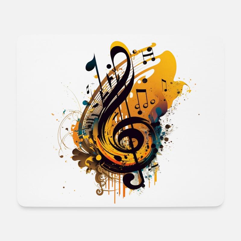 Music - Tapis de souris (format paysage) - blanc