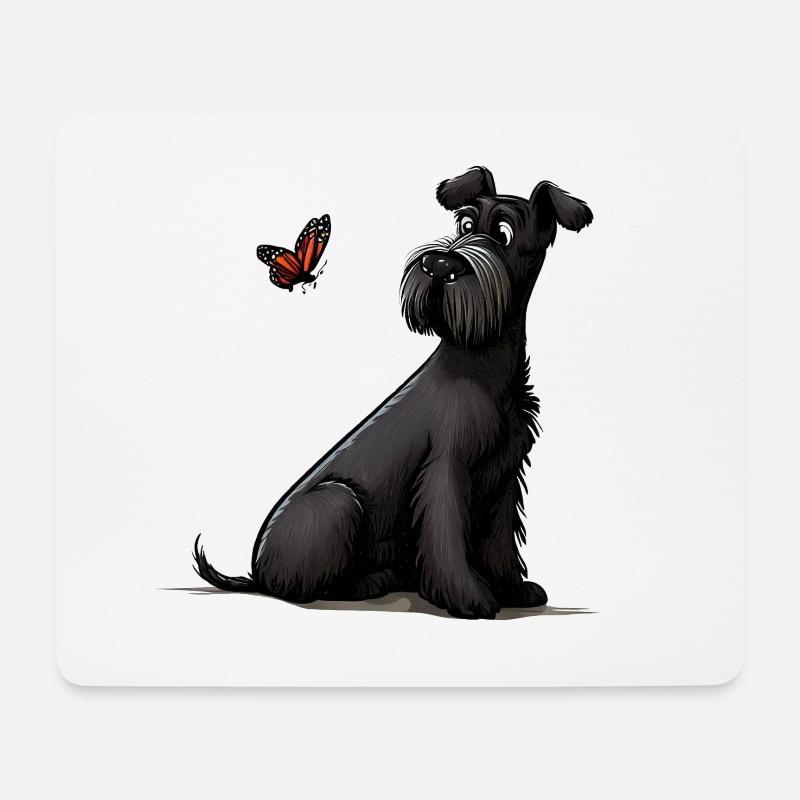 Riesenschnauzer / Schnauzer Hunde Design Geschenk - Mousepad (Querformat) - Weiß