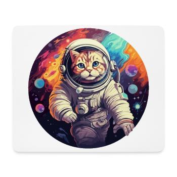 Chat astronaute - Tapis de souris (format paysage) - blanc - Devant