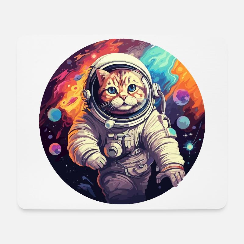 Cat Astronaut - Mouse Pad (horizontal) - white