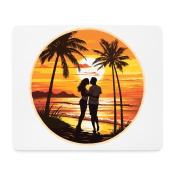Beach, Island, Sea, Sunset - Mouse Pad (horizontal) - white - Front