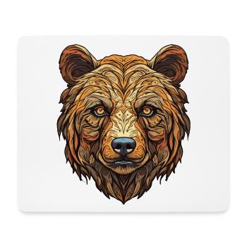 Grizzly Bear Face - Wilderness Emblem - Mouse Pad (horizontal) - white - Front