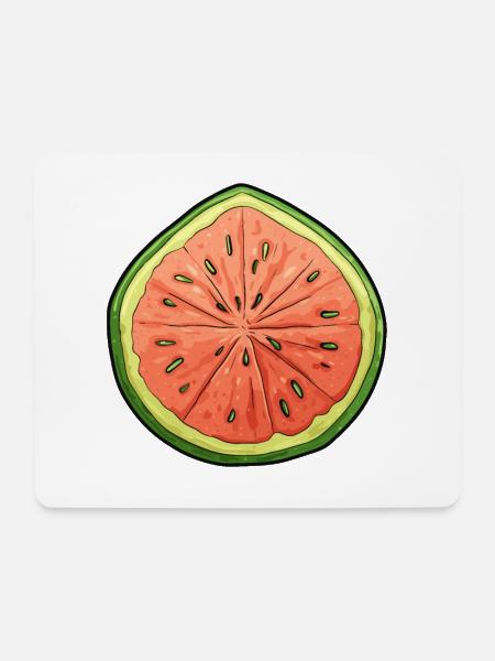 Melonenscheibe - Lebendige Oase - Mousepad (Querformat) - Weiß