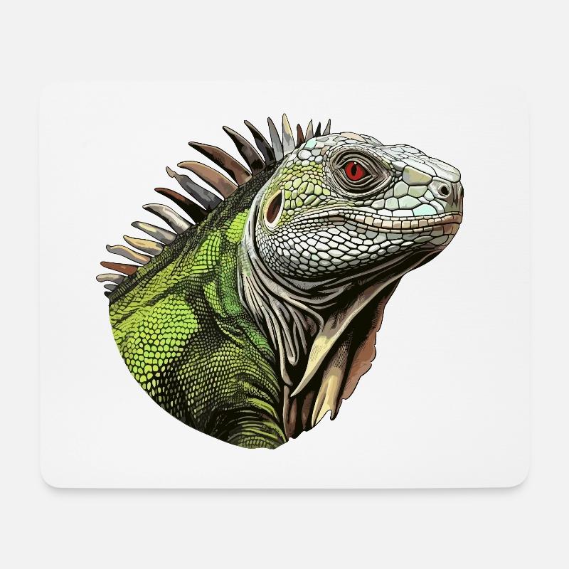 Leguan - Üppiger Mirage - Mousepad (Querformat) - Weiß