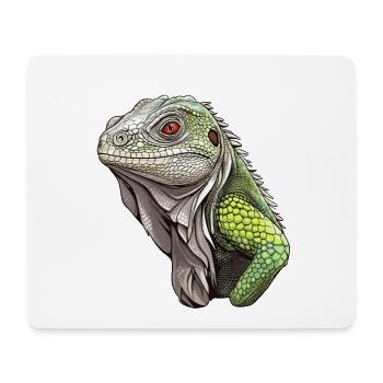 Iguan - Grüner Träumerei - Mousepad (Querformat) - Weiß - Vorne