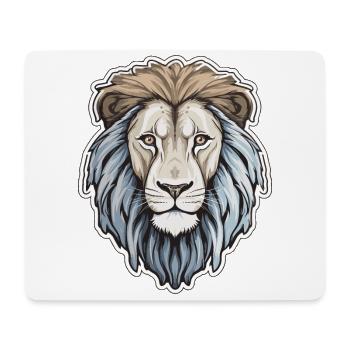 Tête de Lion Crinière de Lion - Tapis de souris (format paysage) - blanc - Devant
