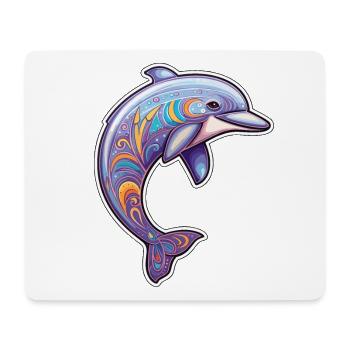 Kawaii Dolphin - Colorful Underwater Journey - Mouse Pad (horizontal) - white - Front