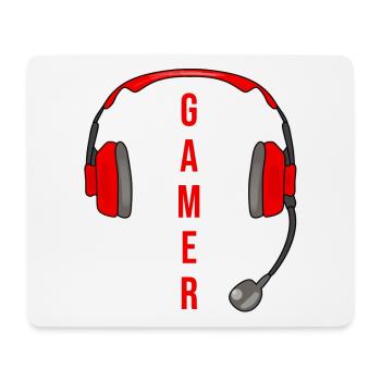 Casque de jeu Gamer Jeux de casque de jeu - Tapis de souris (format paysage) - blanc - Devant
