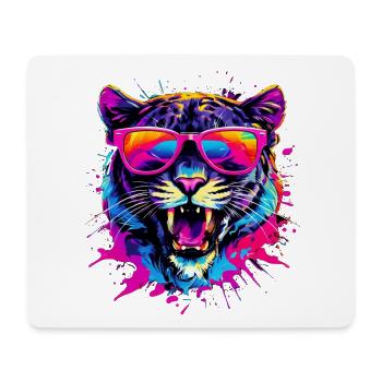 Panthère cool - Tapis de souris (format paysage) - blanc - Devant