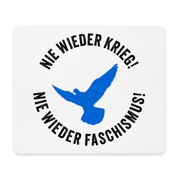 NIE WIEDER KRIEG! NIE WIEDER FASCHISMUS! - Mousepad (Querformat) - Weiß - Vorne