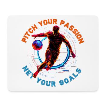 Neon football match, motivational quote - Mouse Pad (horizontal) - white - Front